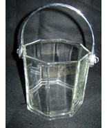 Vtg. Octangular Glass Ice Bucket With Chrome Handle made by Luminarc - $43.46 CAD