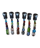 Set 6 Wire Wrapped Beaded Spoons Utensil Cutlery Silverware Stainless Japan - $34.35