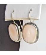 GORGEOUS VINTAGE 925 STERLING SILVER  16x12 mm. MOTHER OF PEARL EARRINGS - $884.36 MXN