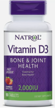 Natrol Vitamin D3 2000 IU Bone &amp; Joint Strawberry (1-Bottle, 90ct) - EXP... - £10.61 GBP