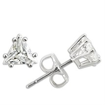 0W156 - Rhodium 925 Sterling Silver Earrings with AAA Grade CZ  in Clear - $441.83 MXN