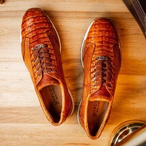 Alonzo Sporty Genuine Caiman Crocodile Sneaker Cognac image 12