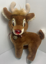 Applause Rudolph The Red Nose Reindeer Plush With Bell 14” By 12” Christmas - £11.20 GBP