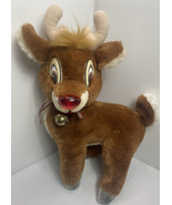 APPLAUSE RUDOLPH THE RED NOSE REINDEER PLUSH WITH BELL 14” By 12” Christmas - $14.01