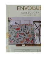 Envogue Autumn Harvest Theme Botanical Tablecloth ~ 100% Cotton ~ 60 x 84 - £31.31 GBP