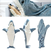 Shark Blanket - Wearable Blanket for Adult Kids, Super Soft Cozy Flannel Hoodie, - £36.96 GBP