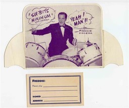 Freddie Higuera Table Card &amp; Request Form Jazz Drummer 1950&#39;s Satchmo Armstrong - £21.78 GBP