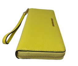 NWB Michael Kors Large Wristlet Sunshine Yellow Leather 35T7GTVE7L Dust Bag FS - £65.75 GBP
