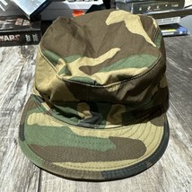 US Army Cold Weather Camouflage Hat Field Cap With Ear Flaps Sz 7 - £10.85 GBP