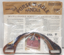 Vtg Marbella Plastic PURSE-N-ABLE &quot;Horseshoe&quot; Macrame With Instructions - Brown - £6.72 GBP