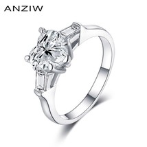 2 Carat Heart Shape Engagement Ring for Women 925 Sterling Silver Jewelry Ring E - £24.31 GBP