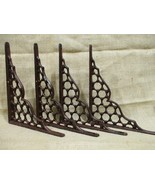 4 Cast Iron Large Antique Style Brackets Garden Braces Shelf Honeycomb C... - $827.35 MXN