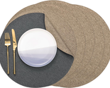 Textile Burlap Linen Placemats Dual-Sided Placemats Set of 6 Place Mats ... - $33.50