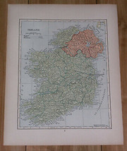 1943 Vintage Wwii Map Of Ireland Dublin Baile Atha Cliath / Verso Scotland - $23.57