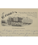 HOT SPRINGS,SO DAKOTA 1931&quot;The Evans&quot; A resort Hotel-Open all the Year-A... - $26.11