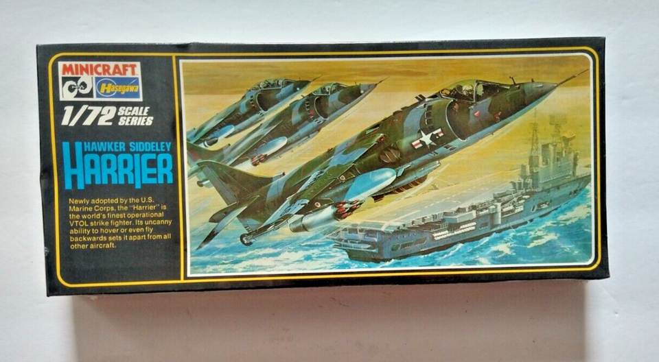 Primary image for Vintage Minicraft Hasagawa Hawker Siddeley Harrier Model Kit, New Sealed