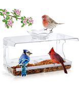 WENMIXER Window Bird Feeder with Non-Marking Self-Adhesive Hooks, Clear ... - £21.99 GBP