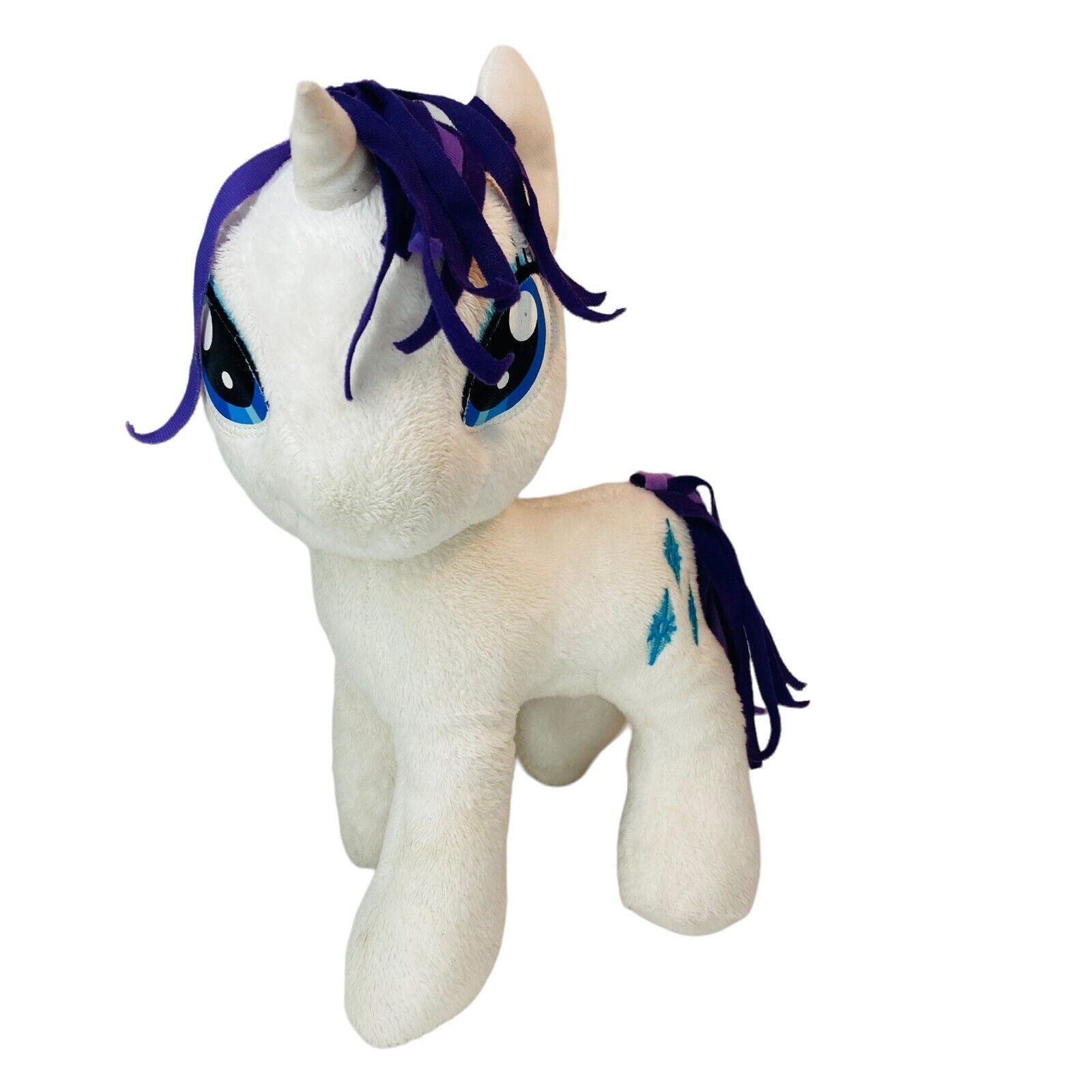 Primary image for My Little Pony 10”  Rarity White Purple Unicorn Plush Stuffed Animal Hasbro