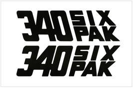 1970 Dodge Challenger TA 340 Six Pack Black Frotn Fender Decal Pair - $38.57
