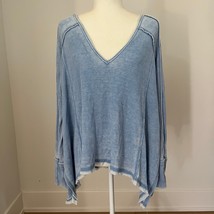 Free People Pacific Thermal Long Sleeve Top XS Blue - $19.99