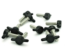 6mm x 25mm Thumb Screws with Wing Knob  HD Delrin Head  SS  10 per package - £14.98 GBP
