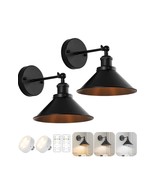 2 Vintage Style Black Wireless Battery Operated Wall Sconces/Lights w/ RC - €23,87 EUR