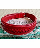 Shwaan Genuine Leather Braided Padded Luxury Dog Collar  Neck Size XL 20... - £38.32 GBP