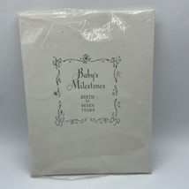 Vtg Baby&#39;s Milestones Book Birth to Seven C.R Gibson White 1968 NOS - £18.36 GBP