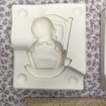 Baby in Cradle Kewpie? Wall Plaque Hang Ceramic Mold Unbranded 365 ADORABLE 6x5&quot; - £27.59 GBP