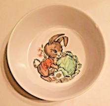 Oneida Deluxe 3258 Child&#39;s Melamine Bunny with Cabbage Bowl Vintage AS I... - £8.87 GBP