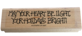 Stampin Up Rubber Stamp Christmas Card Sentiment Holiday May Your Heart be Light - £3.12 GBP