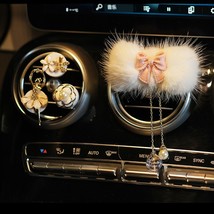 Fashion  Mink  Bow Car Air Freshener Outlet Vent Clip Crystal Tels Car P... - £34.63 GBP