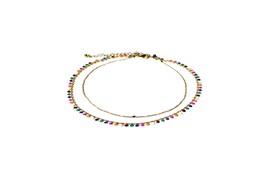 Charming Charlie 2-Layered Gold-Plated Necklace - Embrace Elegance with Barebada - £10.40 GBP