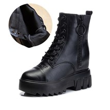 9cm New Full Cow Genuine Lesther Autumn Winter Motorcy Knight Boots Double Zippe - £64.94 GBP
