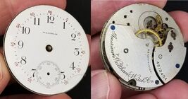 American Waltham Watch Co pocket movement face 14s 11j 3 1890 model 1884... - $29.99