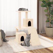 Cat Tree with Sisal Scratching Posts Cream 82 cm - £31.05 GBP