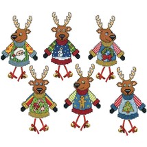 DIY Design Works Ugly Sweater Reindeer Plastic Canvas Ornament Kit 5994 - £22.34 GBP