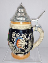 Vintage Original Thewalt Beer Stein Western Germany Pewter Lid 1/2 Ltr - $24.95
