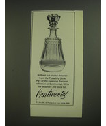 1974 Continetnal, Inc. Baccarat Crystal Decanter Ad - Briliiant cut crys... - £14.55 GBP
