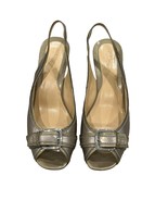 Cole Haan Womens Slingback Peep Toe Heels Size 10B Brown Leather Buckle ... - $65.78 CAD
