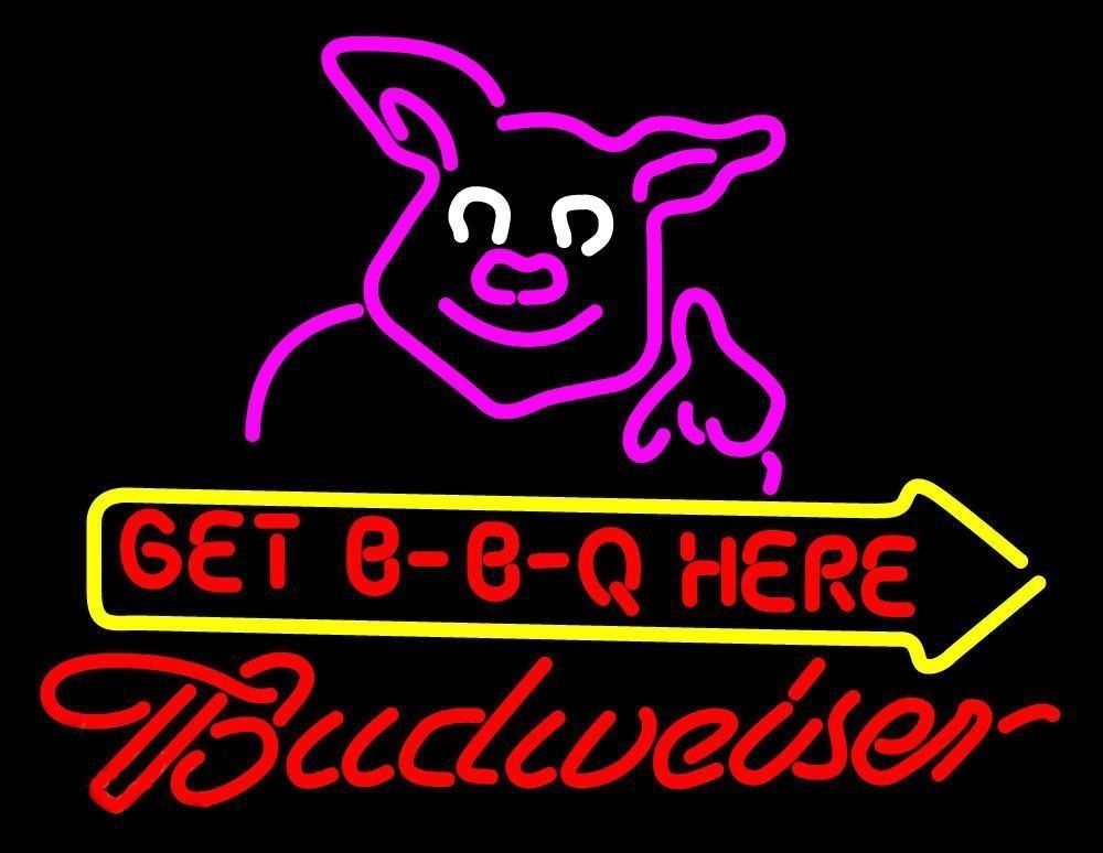 New Budweiser Get BBQ Here Bar Pub Light Lamp Neon Sign 24"x20" - $249.99