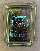 I&#39;m Not Crazy Reality Different Glass Square Ashtray  4&quot; x 3&quot; Smoking Holder - £39.52 GBP