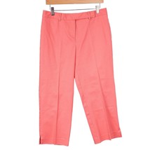 Liz Claiborne Audra Capri Pants 8 Womens Salmon Pink Cotton Blend Career... - $19.66
