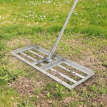 30&quot;×10&quot; 6Ft Hand Heavy Duty Lawn Leveler Rake, Topdressing Spreader Tool... - $72.93