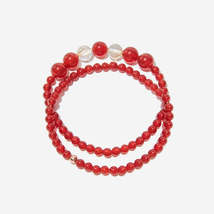 Handmade Red Onyx Stone Crystal Bracelet - £18.95 GBP