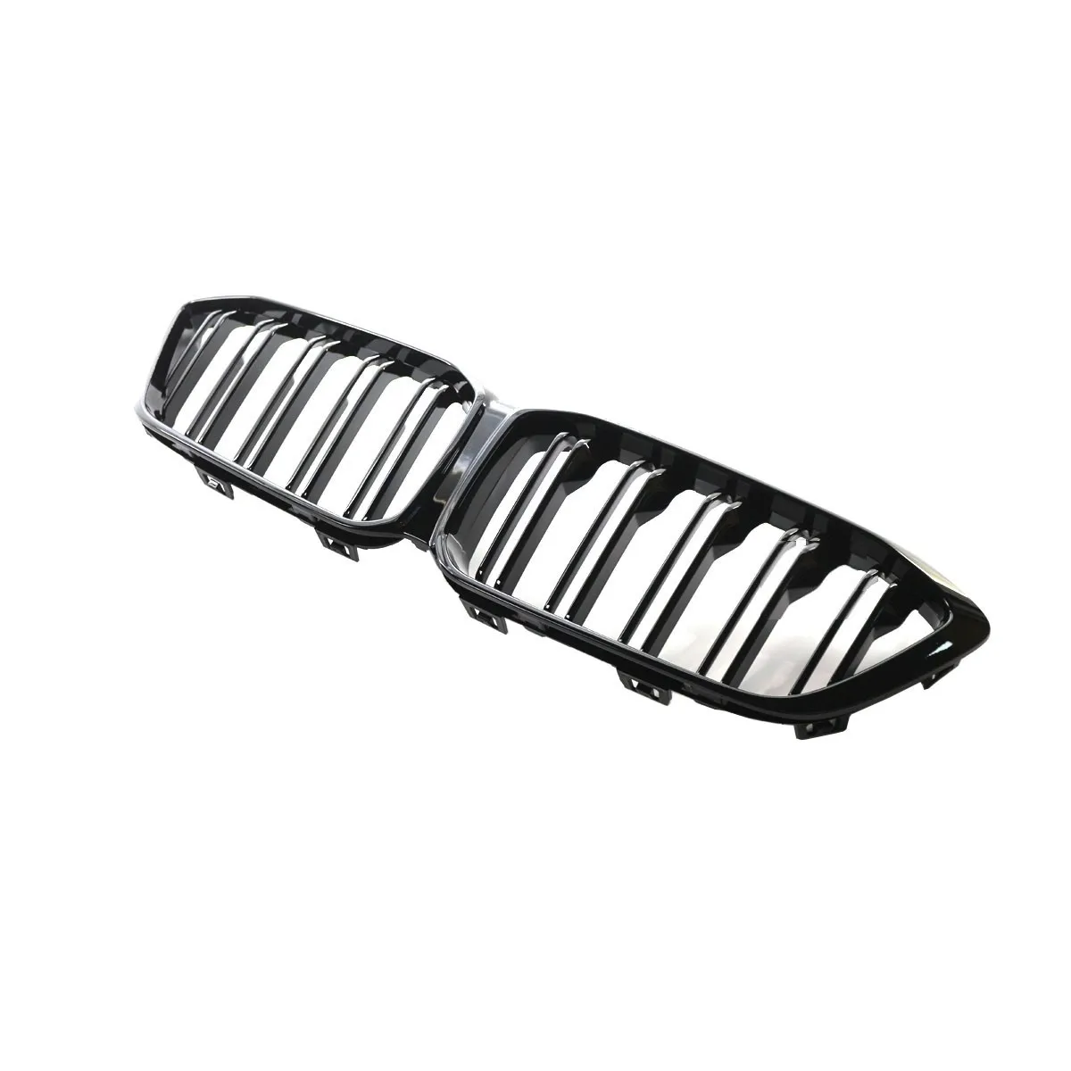 Gloss Black Car Front Bumper Kidney Grilles Double Line Sport Grill Replace Fo - £176.34 GBP