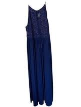 Morgan &amp; Co Blue  Maxi Sleeveless Sequence Women Dress Size 22W - £37.94 GBP