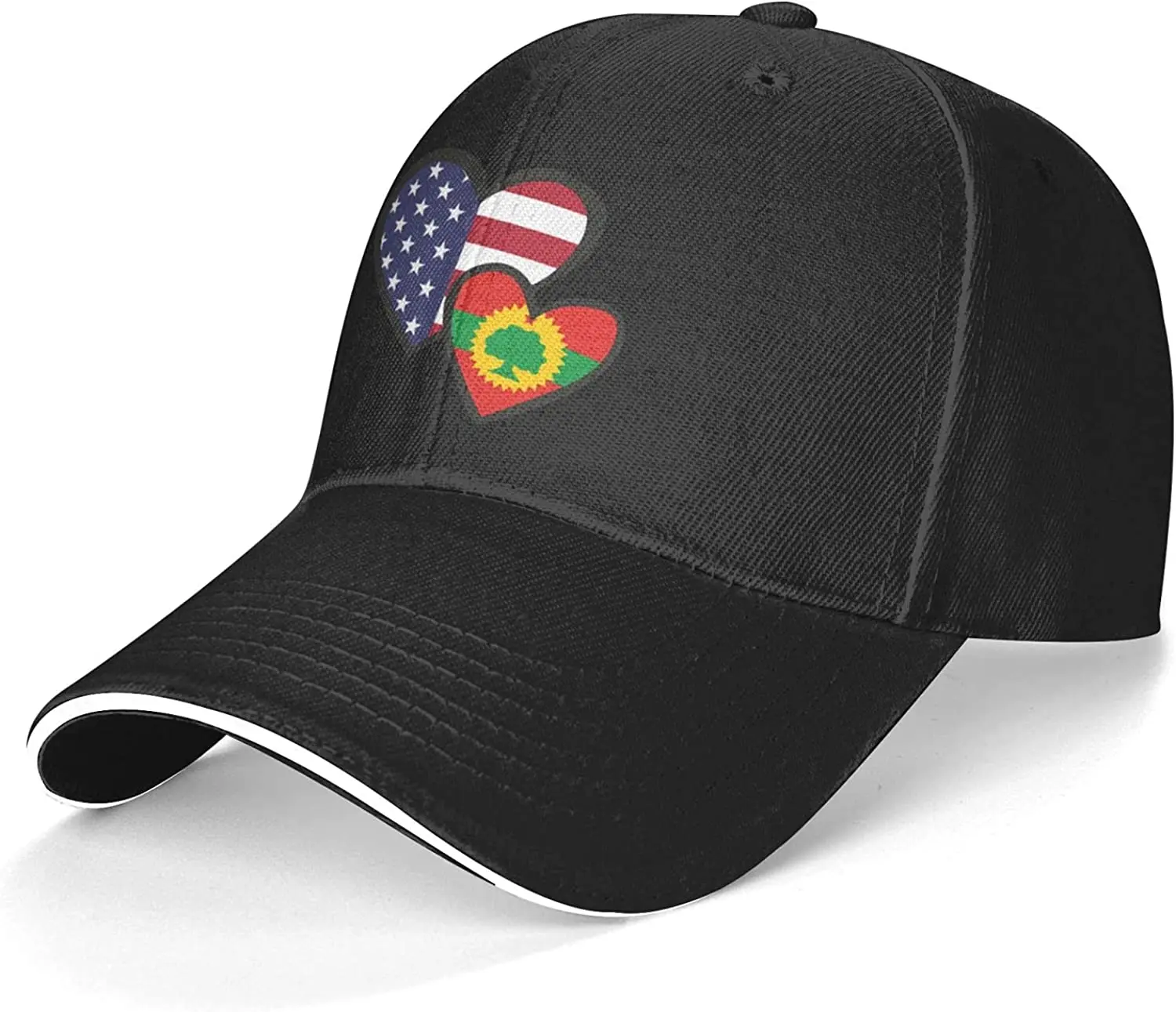 Interlocking Hearts American Oromo Liberation Front Flag Unisex Dad Hat - £14.02 GBP