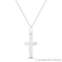 Jesus on Stylized Latin Crucifix Cross Italy-Made Pendant in 925 Sterling Silver - £11.38 GBP+