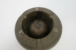 Vintage Brass Ashtray Etchings On Sides Made In Pakistan 4&quot; In Diameter - £11.87 GBP